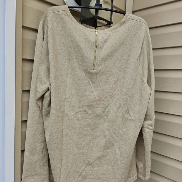 Chico's Light Tan Long Sleeve Top - Picture 3 of 4